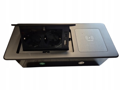 Gniazdo wpuszczane chowane w blat 2x USB + 2 gniazda