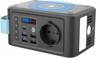Powerbank Przetwornica 230 V CAPTOK z gniazdkiem USB światło LED Kempingowy