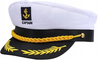 Czapka kapitańska kapitan statku z daszkiem biała CAPITAN
