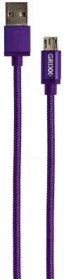 Grixx Kabel USB – Micro USB 1m Fioletowy