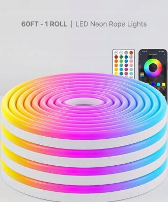 Taśma LED Neonowa 18m, RGB, Synchronizacja Muzyki