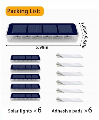 6x LAMPKA SOLARNA NA SCHODY ŚCIEŻKI TARAS WODOODPORNE