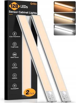 Lampy LED Gritin 37cm czujnik ruchu 128 LED 2szt G1358