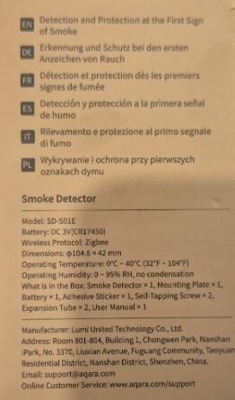 Aqara Smoke Detector Czujnik dymu SD-S01E (2)