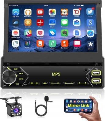 PODOFO Radio samochodowe 1-DIN Carplay Android Car SKU:3984