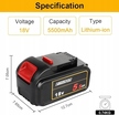 18 V 5,5AH zamiennik zapasowy akumulator do DeWalt WTL200 (1)