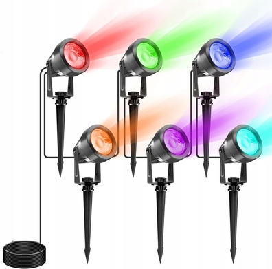 T-SUNUS Oświetlenie ogrodowe kolorowe, 6 lamp TS-F2020 6H V3 RGB