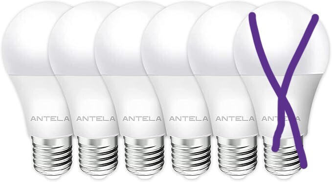 Zestaw 5 żarówek LED ANTELA E27 8,5 W (1)