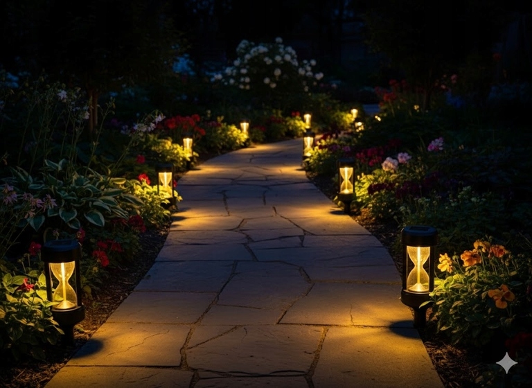 Lampa solarna ogrodowa klepsydra LED 4 SZTUKI (2)