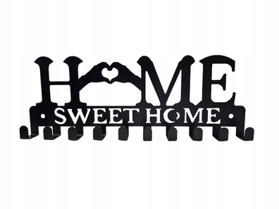 Wieszak na ubrania klucze metalowy Home Sweet Home dekoracyjny napis
