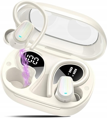 OYIB Słuchawki sportowe Bluetooth 5.4 In Ear z mikrofonem białe OYIB S75