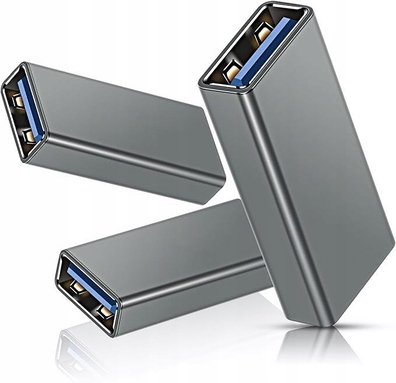 Adapter USB 3.0 żeński na żeński złącze USB 3.0 szare 3 szt