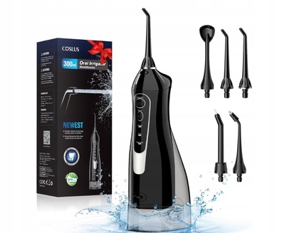 Bezprzewodowy Irygator do jamy ustnej 300 ml COSLUS F5020E czarny