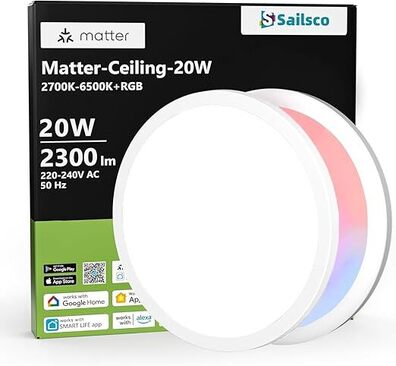 Smart LED sufitowa lampa 20 W, ściemnialna lampa sufitowa LED