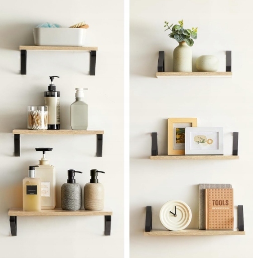 Półka płyta MDF Songmics 40 x 12 cm dąb jasny LWS033B11 (2)
