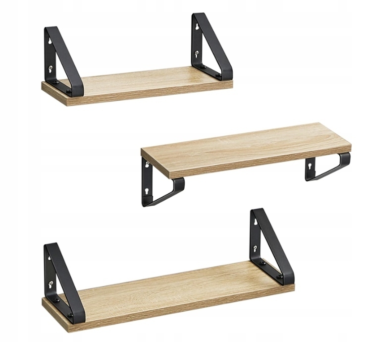 Półka płyta MDF Songmics 40 x 12 cm dąb jasny LWS033B11 (1)