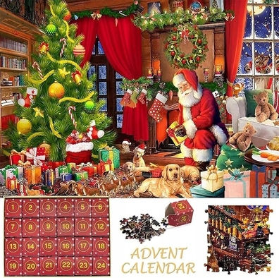 PUZZLE ŚWIĄTECZNE KALENDARZ ADWENTOWY 1008 ELEMENTÓW ŚWIĘTY MIKOŁAJ