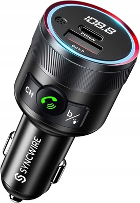 Samochodowy nadajnik FM 2USB SyncWire ładowarka Model SW-XV653