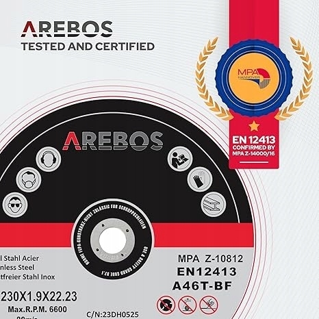 Arebos Tarcza do cięcia 25x 230 mm żelazo, metal, itp 230x1,9x22,23 (3)