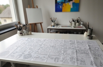 Dziecięca Kolorowanka Papierowy Obrus 73x180cm